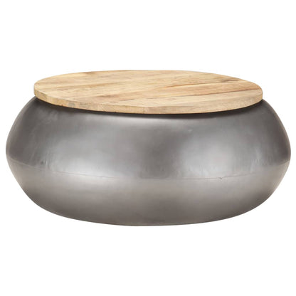 Coffee Table Grey 68x68x30 cm Solid Mango Wood