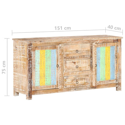 Sideboard 151x40x75 cm Rough Acacia Wood