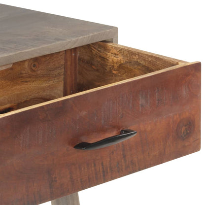 Console Table Grey 110x35x75 cm Solid Rough Mango Wood