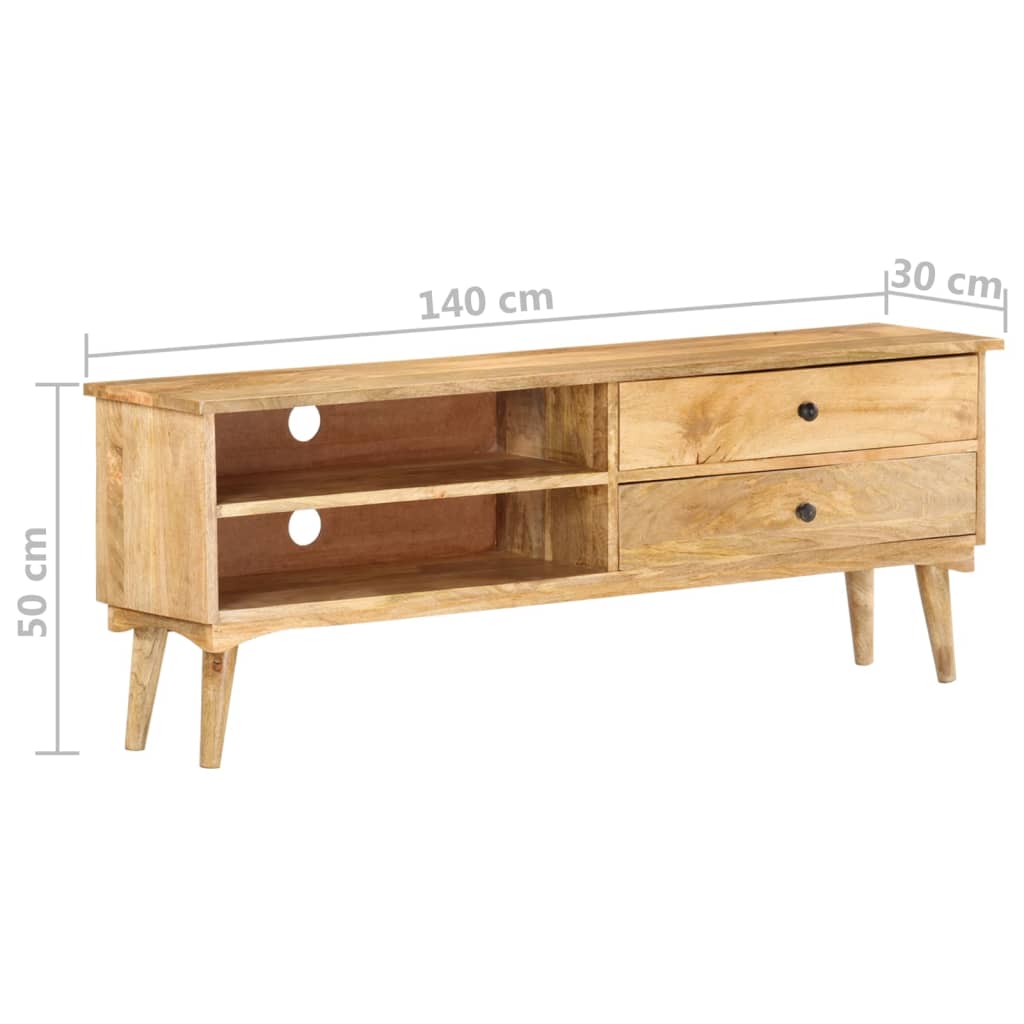 TV Cabinet 140x30x50 cm Solid Mango Wood
