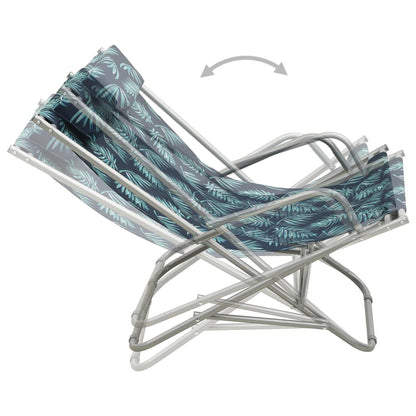 Rocking Chairs 2 pcs Steel Leaf Print