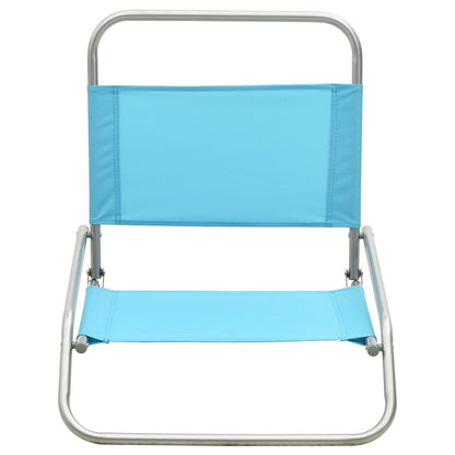 Folding Beach Chairs 2 pcs Turquoise Fabric