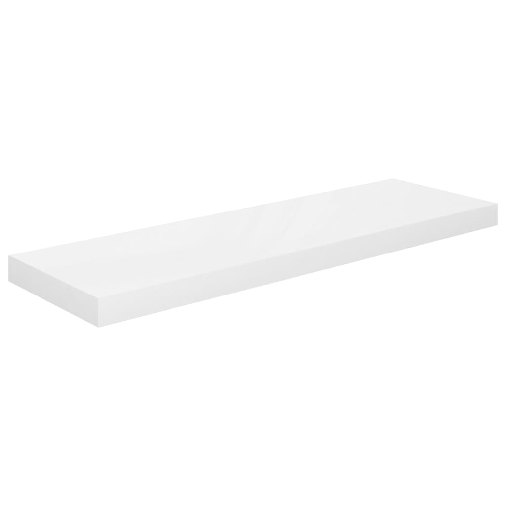 Floating Wall Shelves 4 pcs High Gloss White 80x23.5x3.8 cm MDF