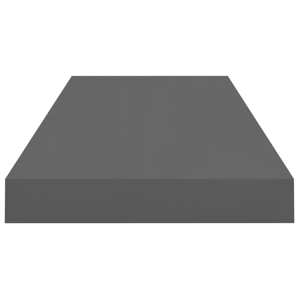 Floating Wall Shelves 4 pcs High Gloss Grey 60x23.5x3.8 cm MDF