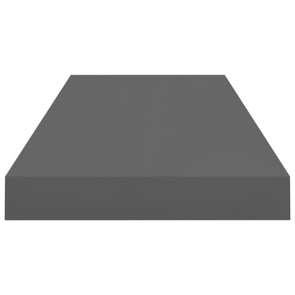 Floating Wall Shelves 4 pcs High Gloss Grey 60x23.5x3.8 cm MDF