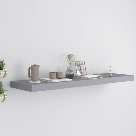 Floating Wall Shelf Grey 90x23.5x3.8 cm MDF