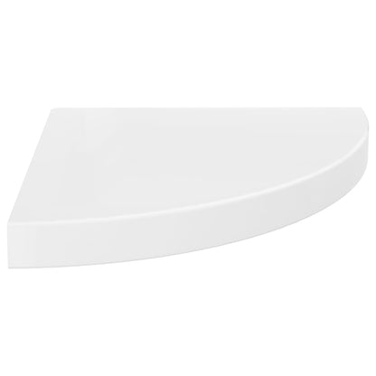 Floating Corner Shelves 4 pcs High Gloss White 35x35x3.8 cm MDF