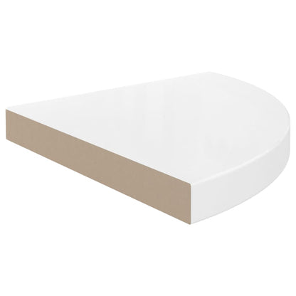 Floating Corner Shelves 4 pcs High Gloss White 35x35x3.8 cm MDF
