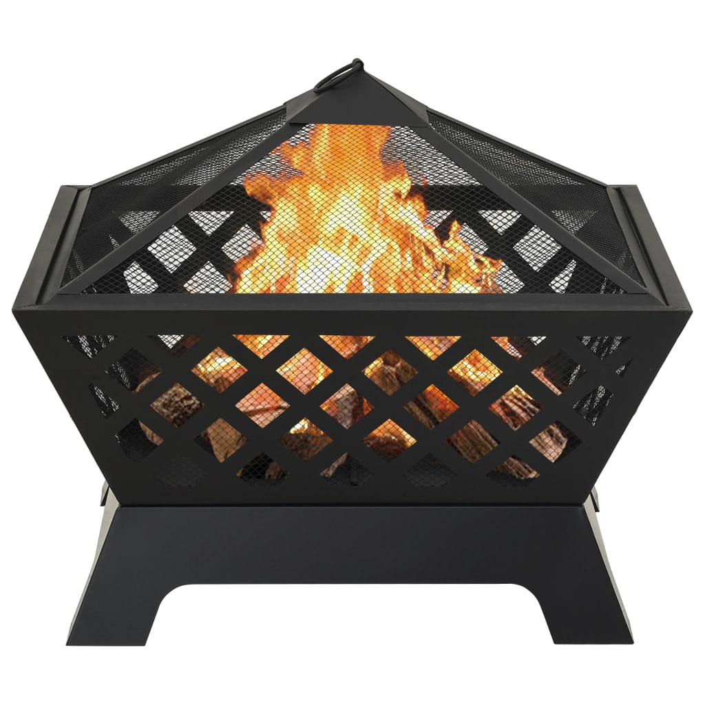 Fire Pit with Poker 64 cm XXL Steel