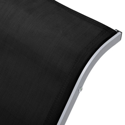 Sunlounger Textilene and Aluminium Black