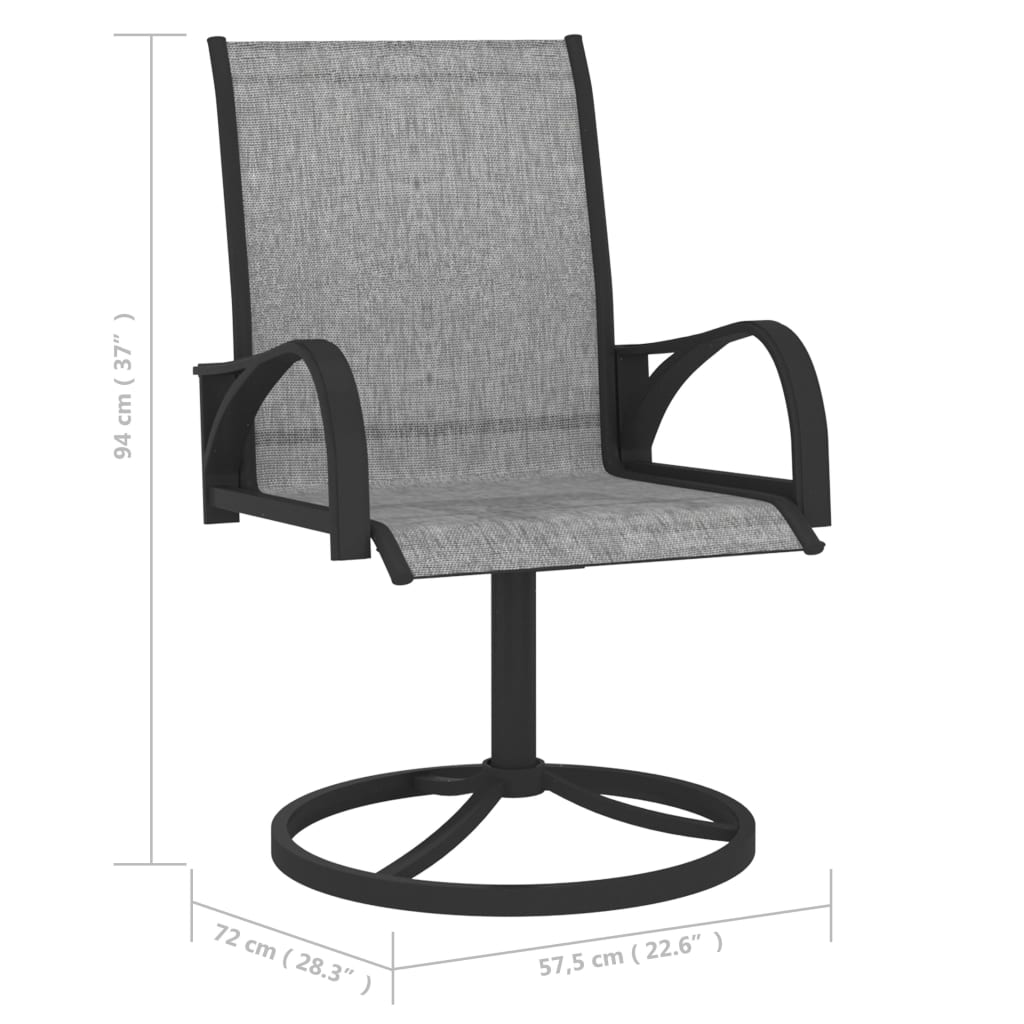 Garden Swivel Chairs 2 pcs Textilene and Steel Grey