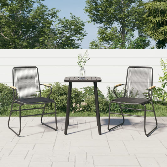 Garden Chairs 2 pcs Black 58x59x85.5 cm PVC Rattan