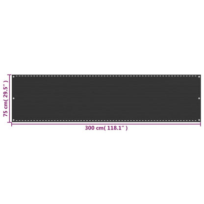 Balcony Screen Anthracite 75x300 cm HDPE