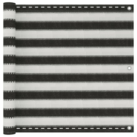 Balcony Screen HDPE 90x500 cm Anthracite and White