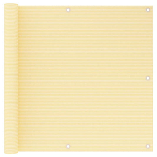 Balcony Screen Beige 90x500 cm HDPE