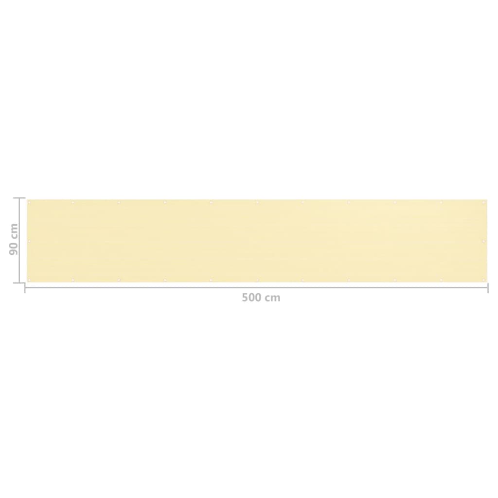 Balcony Screen Beige 90x500 cm HDPE