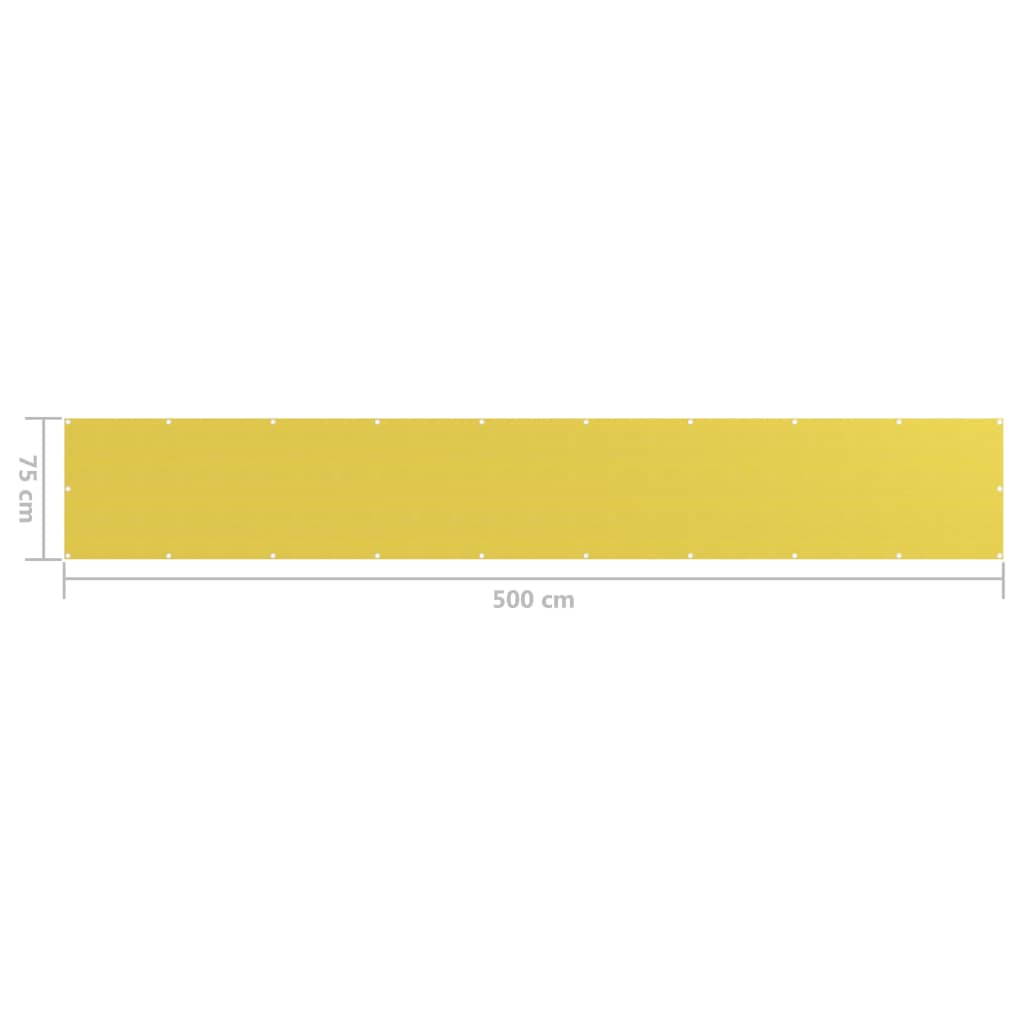 Balcony Screen Yellow 75x500 cm HDPE