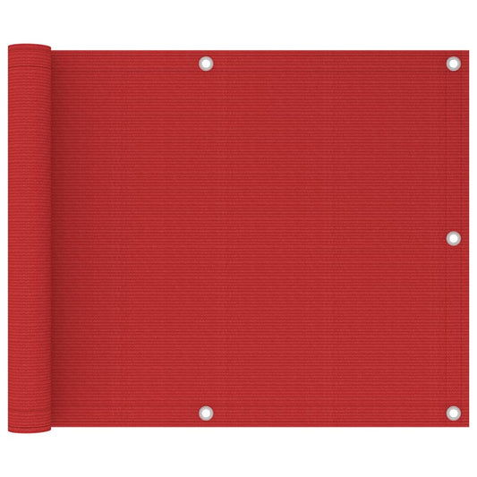 Balcony Screen Red 75x300 cm HDPE