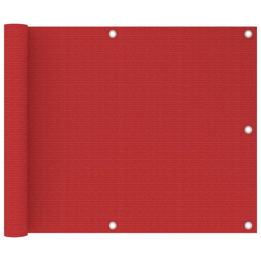 Balcony Screen Red 75x600 cm HDPE
