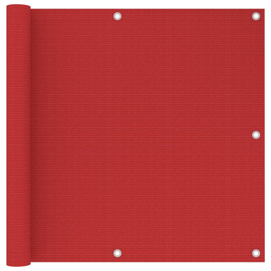 Balcony Screen Red 90x500 cm HDPE