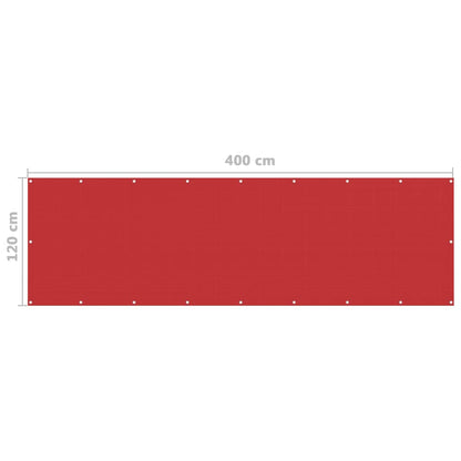 Balcony Screen Red 120x400 cm HDPE