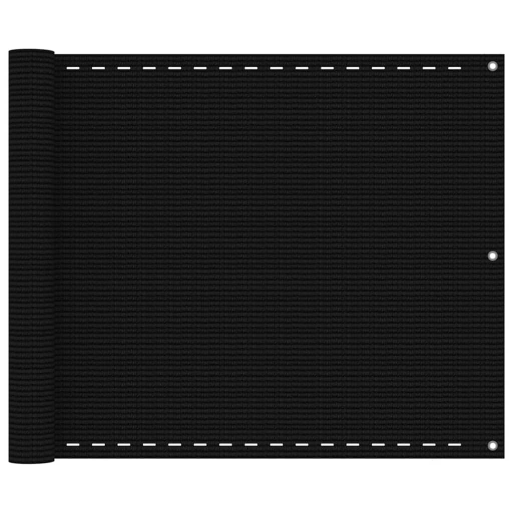 Balcony Screen Black 75x400 cm HDPE