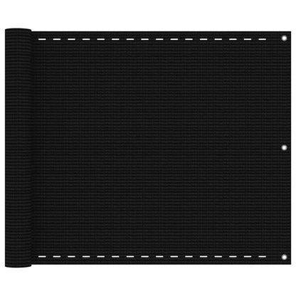 Balcony Screen Black 75x400 cm HDPE