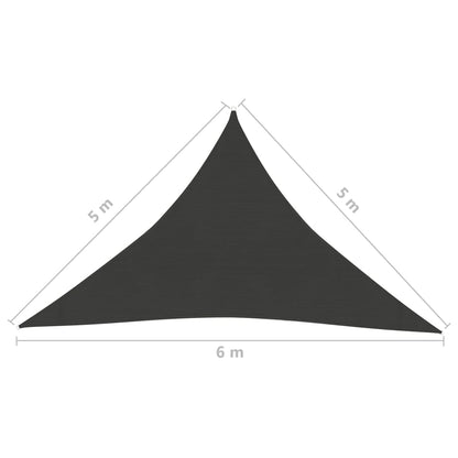 Sunshade Sail 160 g/m² Anthracite 5x5x6 m HDPE