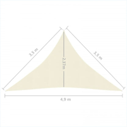 Sunshade Sail 160 g/m² Cream 3.5x3.5x4.9 m HDPE