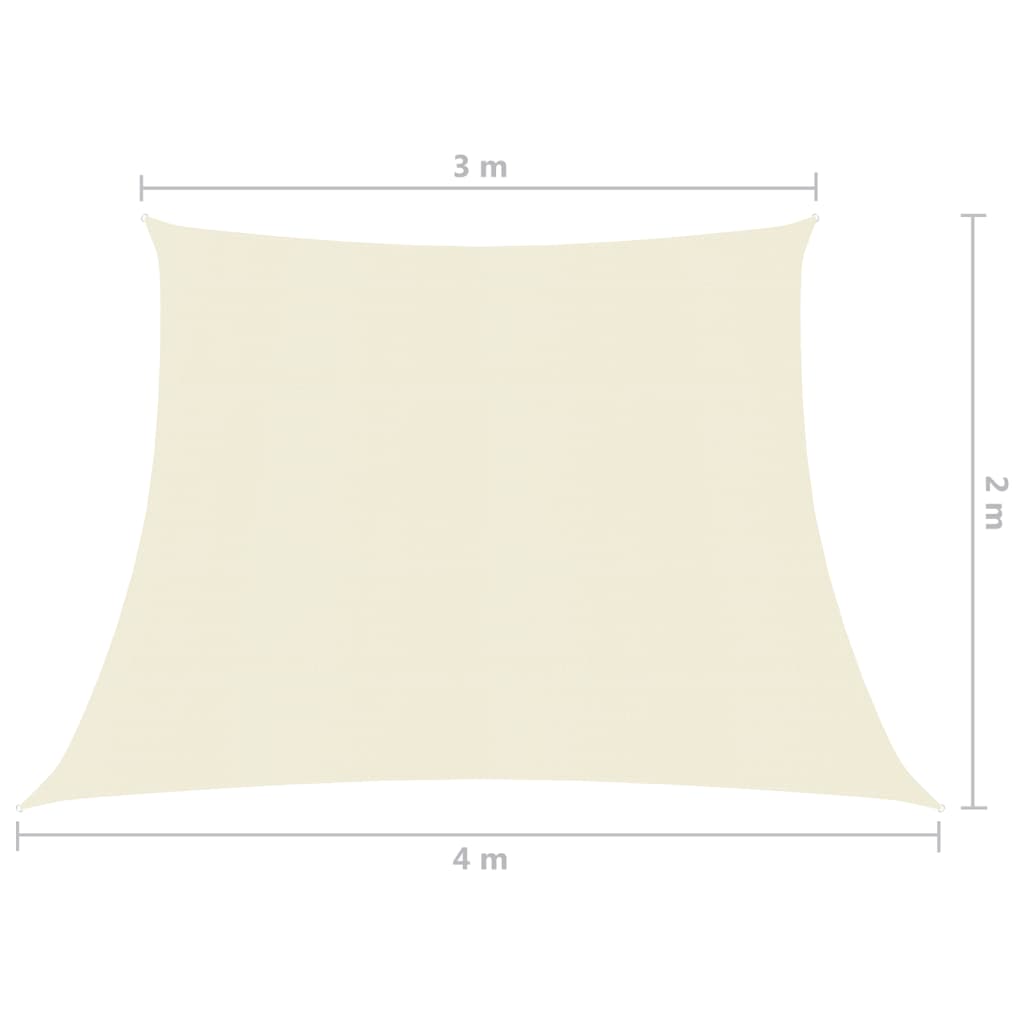 Sunshade Sail 160 g/m² Cream 3/4x2 m HDPE