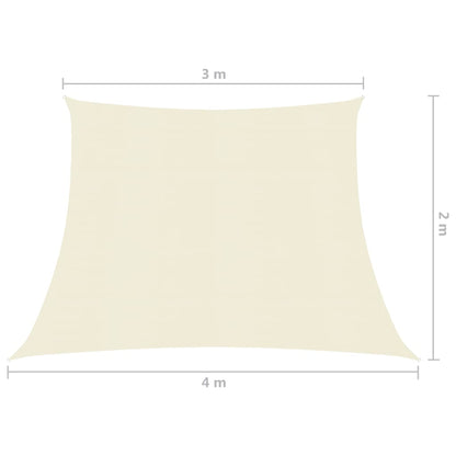 Sunshade Sail 160 g/m² Cream 3/4x2 m HDPE