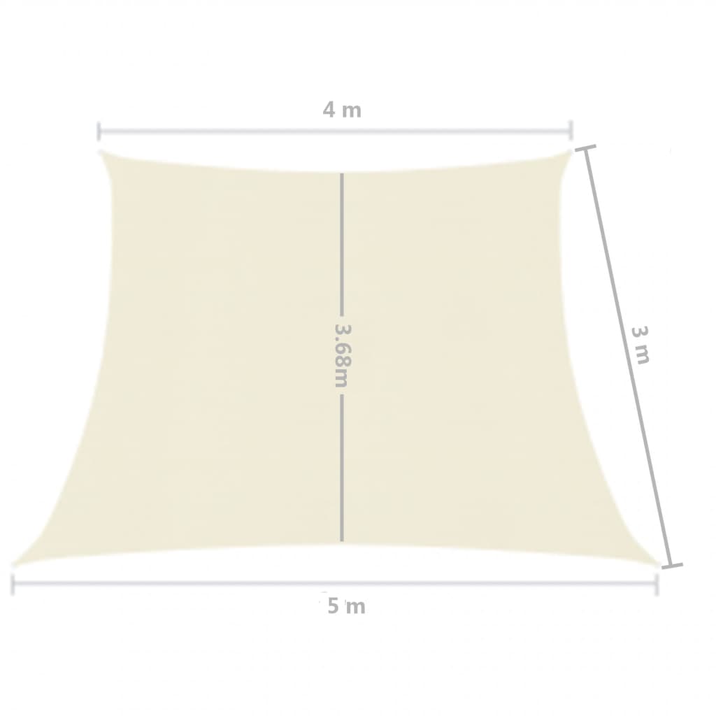 Sunshade Sail 160 g/m² Cream 4/5x3 m HDPE