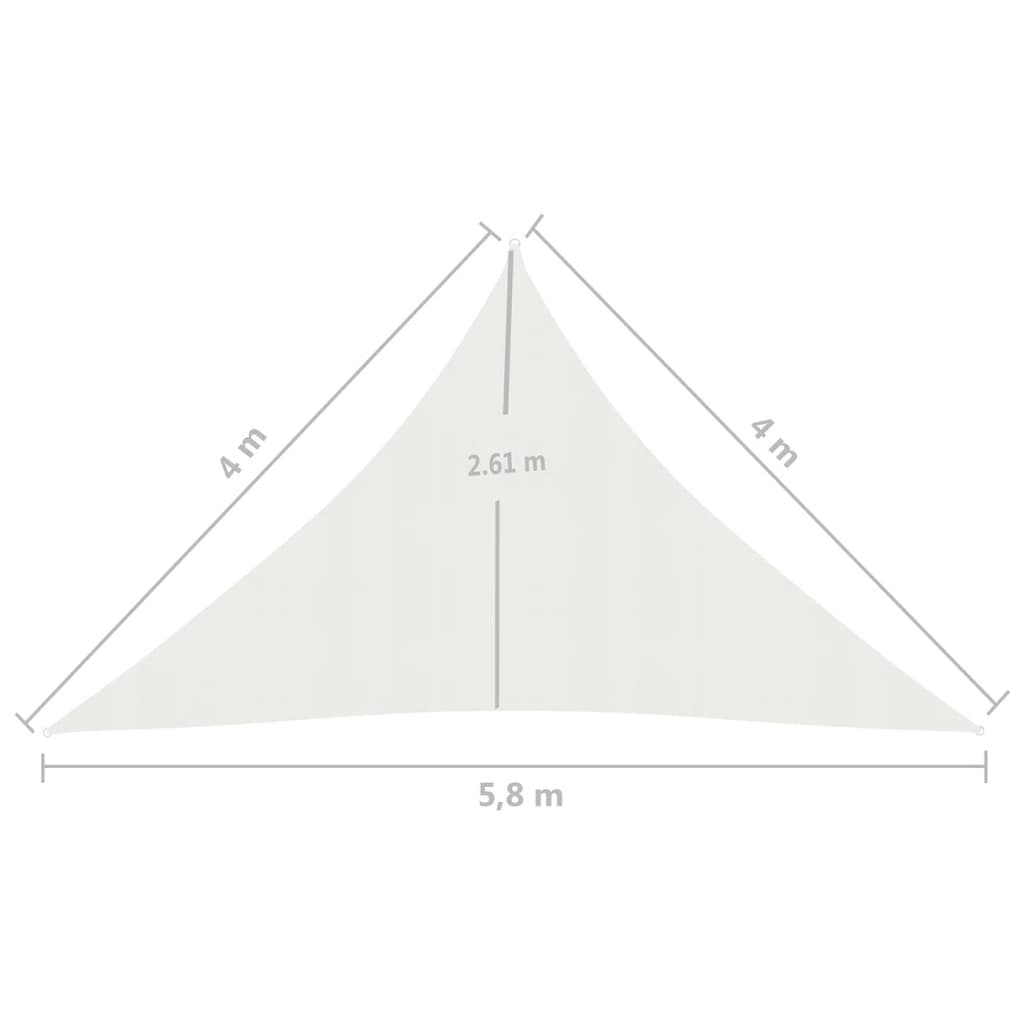 Sunshade Sail 160 g/m² White 4x4x5.8 m HDPE