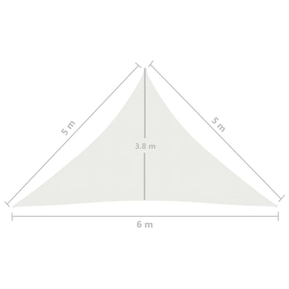 Sunshade Sail 160 g/m² White 5x5x6 m HDPE