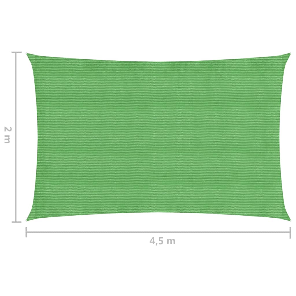 Sunshade Sail 160 g/m² Light Green 2x4.5 m HDPE