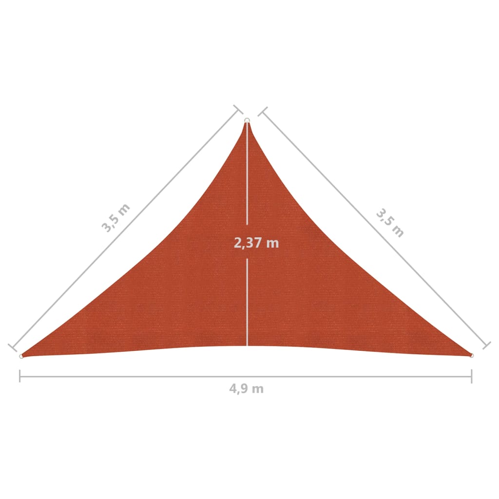 Sunshade Sail 160 g/m² Terracotta 3.5x3.5x4.9 m HDPE
