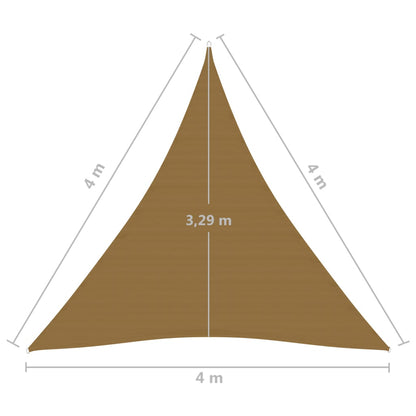 Sunshade Sail 160 g/m² Taupe 4x4x4 m HDPE