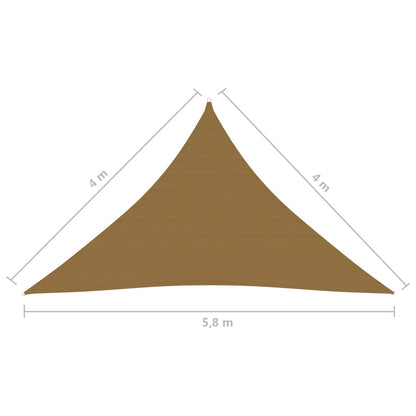 Sunshade Sail 160 g/m² Taupe 4x4x5.8 m HDPE