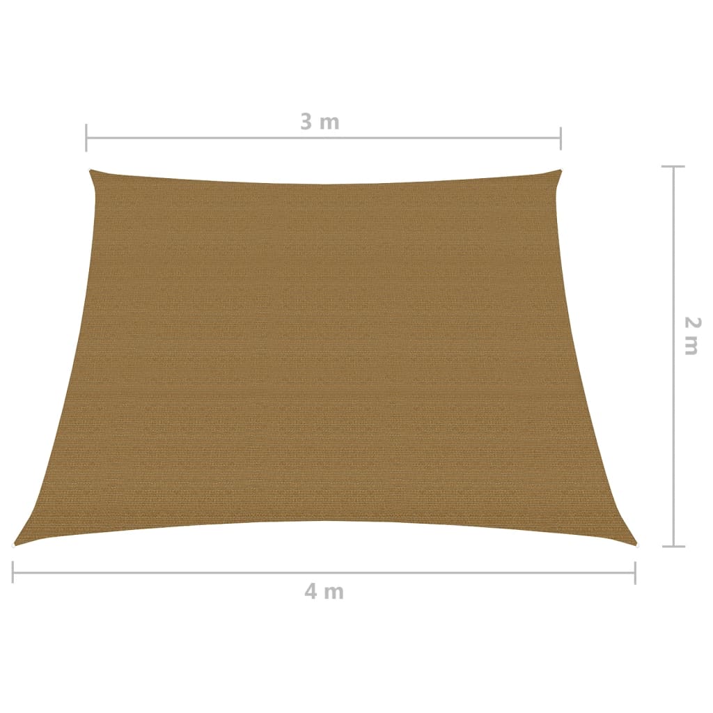 Sunshade Sail 160 g/m² Taupe 3/4x2 m HDPE