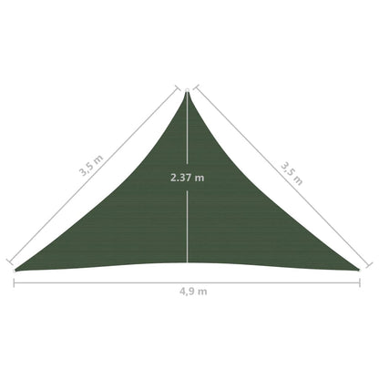Sunshade Sail 160 g/m² Dark Green 3.5x3.5x4.9 m HDPE