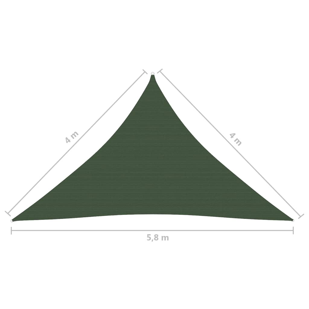 Sunshade Sail 160 g/m² Dark Green 4x4x5.8 m HDPE