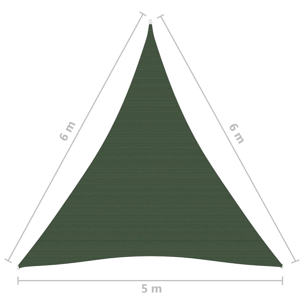 Sunshade Sail 160 g/m² Dark Green 5x6x6 m HDPE