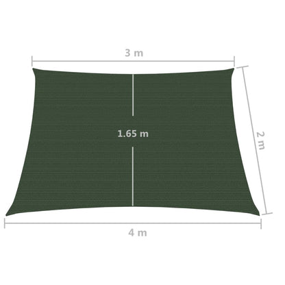 Sunshade Sail 160 g/m² Dark Green 3/4x2 m HDPE