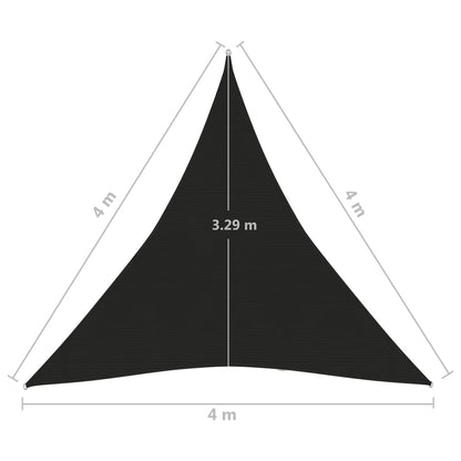 Sunshade Sail 160 g/m² Black 4x4x4 m HDPE