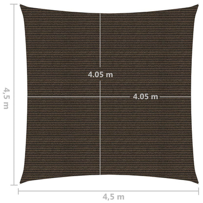 Sunshade Sail 160 g/m² Brown 4.5x4.5 m HDPE