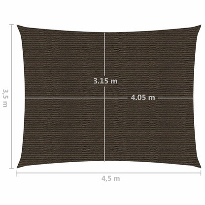 Sunshade Sail 160 g/m² Brown 3.5x4.5 m HDPE