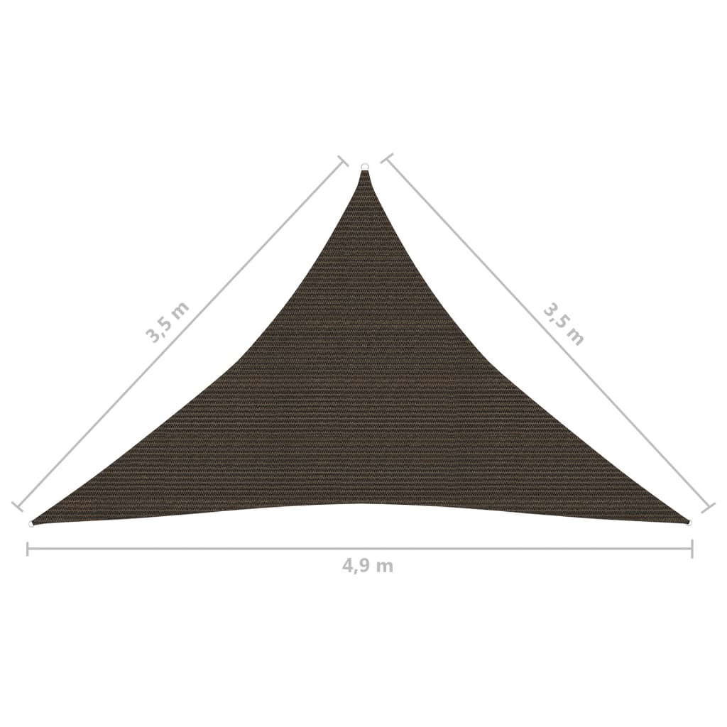 Sunshade Sail 160 g/m² Brown 3.5x3.5x4.9 m HDPE