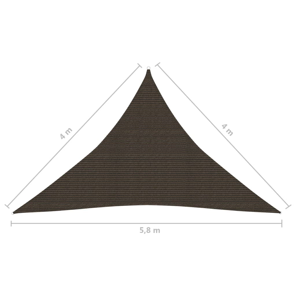 Sunshade Sail 160 g/m² Brown 4x4x5.8 m HDPE