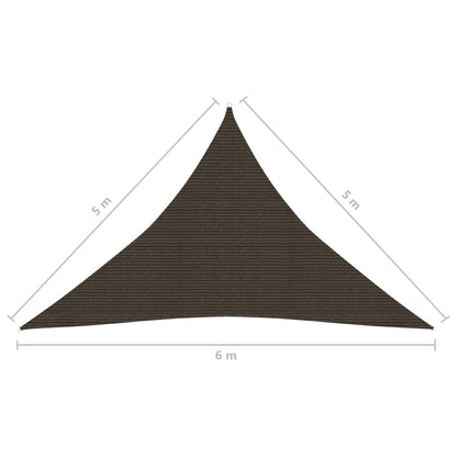 Sunshade Sail 160 g/m² Brown 5x5x6 m HDPE