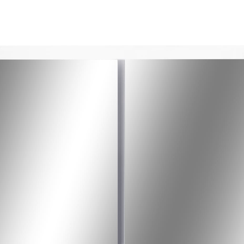 LED Bathroom Mirror Cabinet White 80x15x60 cm MDF